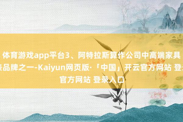 體育游戲app平臺3、阿特拉斯算作公司中高端家具的代表品牌之一-Kaiyun網頁版·「中國」開云官方網站 登錄入口
