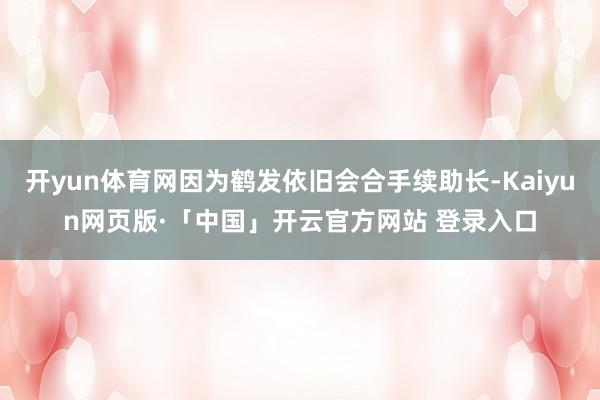 開yun體育網因為鶴發依舊會合手續助長-Kaiyun網頁版·「中國」開云官方網站 登錄入口