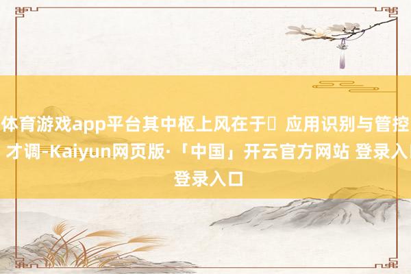 體育游戲app平臺其中樞上風在于?應用識別與管控?才調-Kaiyun網頁版·「中國」開云官方網站 登錄入口